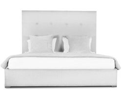 Moyra Button Tufing Queen or King Bed in White