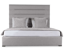 Moyra Horizontal Tufting Queen or King Bed in Grey