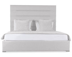 Moyra Horizontal Tufting Queen or King Bed in White