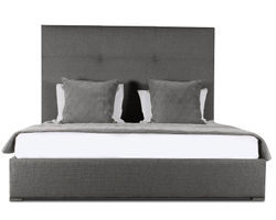 Moyra Plain Queen Or King Bed in Charcoal