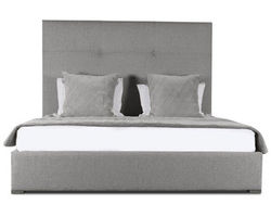 Moyra Plain Queen Or King Bed in Grey