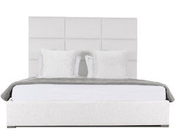 Moyra Square Tufted Queen or King Bed in White