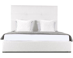 Moyra Simple Tufted Queen or King Bed in White