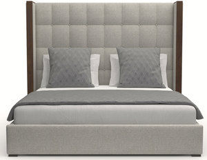 Irenne Box Tufting Queen or King Bed in Grey
