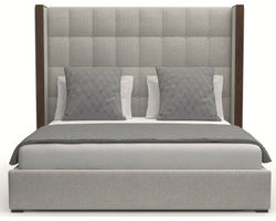 Irenne Box Tufting Queen or King Bed in Grey