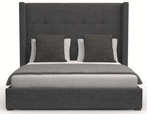 Aylet Button Tufting Queen or King Charcoal Bed