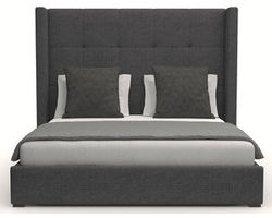 Aylet Button Tufting Queen or King Charcoal Bed
