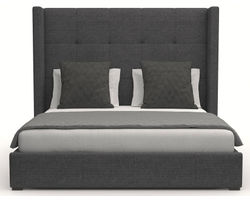 Aylet Button Tufting Queen or King Charcoal Bed