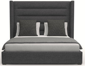 Aylet Horizontal Channel Tufting Queen or King Bed in Charcoal