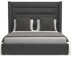 Aylet Horizontal Channel Tufting Queen or King Bed in Charcoal