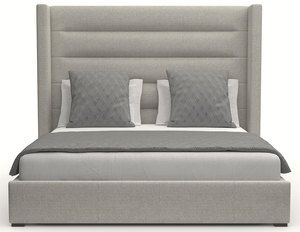Aylet Horizontal Channel Tufting Queen or King Bed in Grey