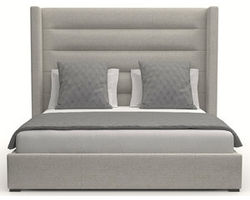 Aylet Horizontal Channel Tufting Queen or King Bed in Grey