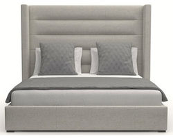 Aylet Horizontal Channel Tufting Queen or King Bed in Grey