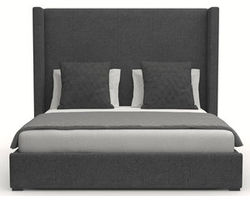 Aylet Plain Queen or King Upholstered Bed in Charcoal