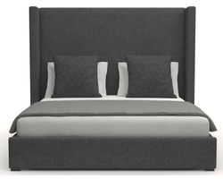 Aylet Plain Queen or King Upholstered Bed in Charcoal