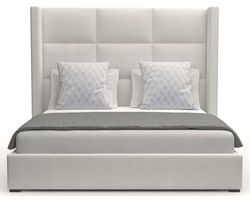 Aylet Square Tufted Queen or King Bed in White