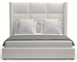 Aylet Square Tufted Queen or King Bed in White