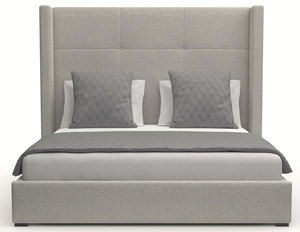 Aylet Simple Tufted Queen or King Bed in Grey