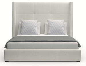 Aylet Simple Tufted Queen or King Bed in White