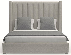 Aylet Vertical Channel Tufting Queen or King Bed in Grey