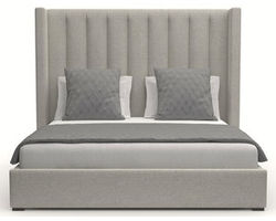 Aylet Vertical Channel Tufting Queen or King Bed in Grey