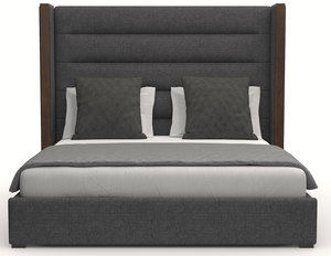 Irenne Horizontal Channel Tufting Queen or King Charcoal Bed