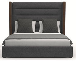 Irenne Horizontal Channel Tufting Queen or King Charcoal Bed