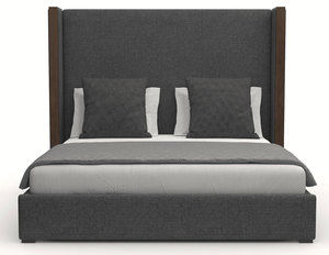 Irenne Plain Upholstery Queen or King Charcoal Bed