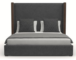 Irenne Plain Upholstery Queen or King Charcoal Bed
