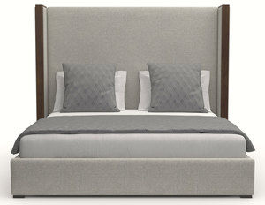 Irenne Plain Upholstery Queen or King Grey Bed