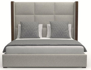 Irenne Square Tufted Queen or King Grey Bed
