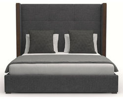 Irenne Simple Tufted Queen or King Charcoal Bed