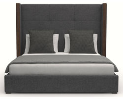 Irenne Simple Tufted Queen or King Charcoal Bed