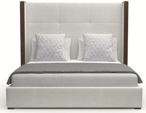 Irenne Simple Tufted Queen or King White Bed