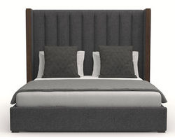 Irenne Vertical Channel Tufting Queen or King Charcoal Bed