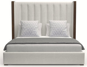 Irenne Vertical Channel Tufting Queen or King White Bed