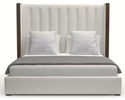 Irenne Vertical Channel Tufting Queen or King White Bed
