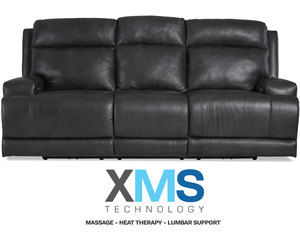 Carthage Reclining Sofa w/ XMS Heat, Massage and Lumbar + Free Power Headrest (Made to order leathers)