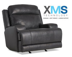 Carthage Leather Recliner w/ XMS Heat, Massage and Lumbar + Free Power Headrest