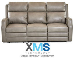 Kamiah Leather Reclining Sofa w/ XMS Heat, Massage and Lumbar + Free Power Headrest (Made to order leathers)