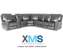 Alliser Fabric Sectional w/ XMS Heat, Massage and Lumbar + Free Power Headrest