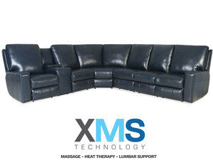 Alliser Leather Reclining Sectional w/ XMS Heat, Massage and Lumbar + Free Power Headrest (Made to order leathers)