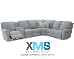 Davos Reclining Sectional w/ XMS Heat, Massage and Lumbar + Free Power Headrest (Made to order fabrics)