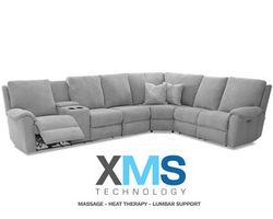 Davos Leather Reclining Sectional w/ XMS Heat, Massage and Lumbar + Free Power Headrest (Made to order leathers)