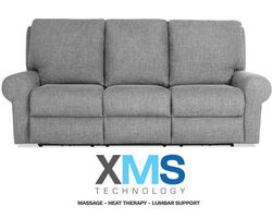 Eddison Leather Reclining Sofa w/ XMS Heat, Massage and Lumbar + Free Power Headrest (Made to order leathers)