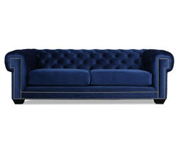Cornell Chesterfield Tufted Sofa in Blue - 72" - 90" - 103"
