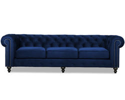 London Tufted Sofa in Blue - 72&quot; - 90&quot; - 103&quot;