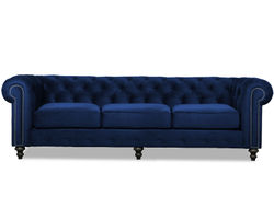 London Tufted Sofa in Blue -  72" - 90" - 103"