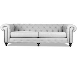 London Tufted Sofa in White - 72&quot; - 90&quot; - 103&quot;