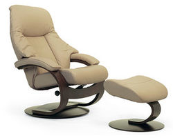 510 Alfa C Swivel Recliner and Ottoman (Made to order leathers)